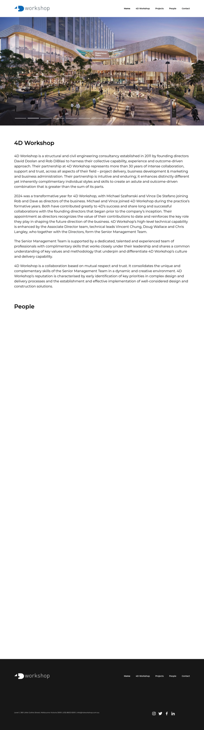 4dworkshop homepage screenshot
