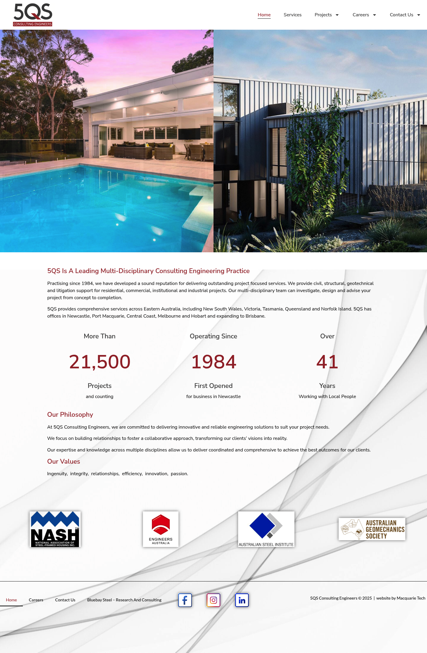 5QS Consulting Engineers homepage screenshot