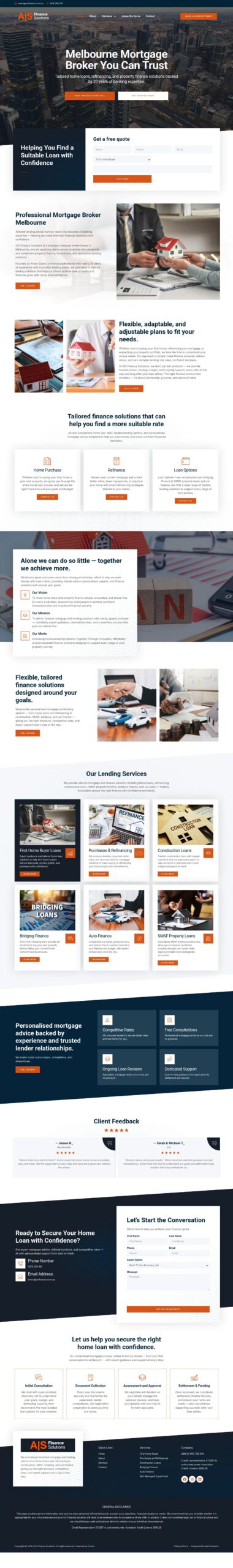 A/S Finance Solutions homepage screenshot