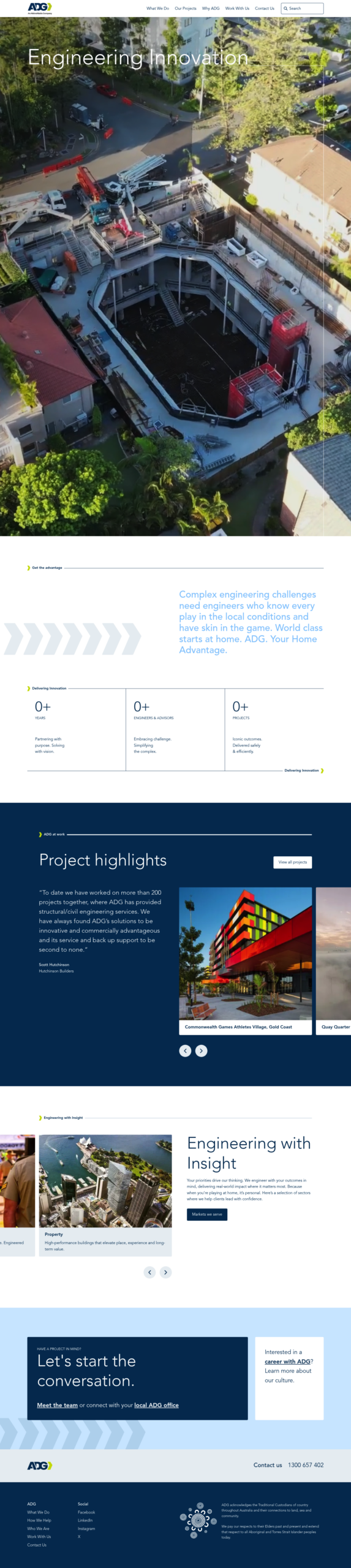 ADG Engineers homepage screenshot