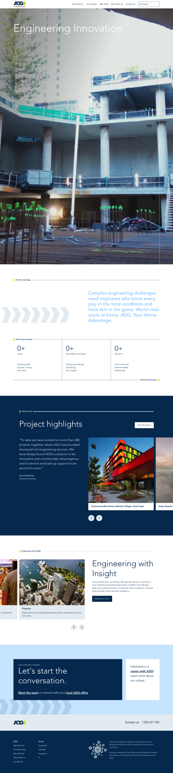 ADG Engineers homepage screenshot
