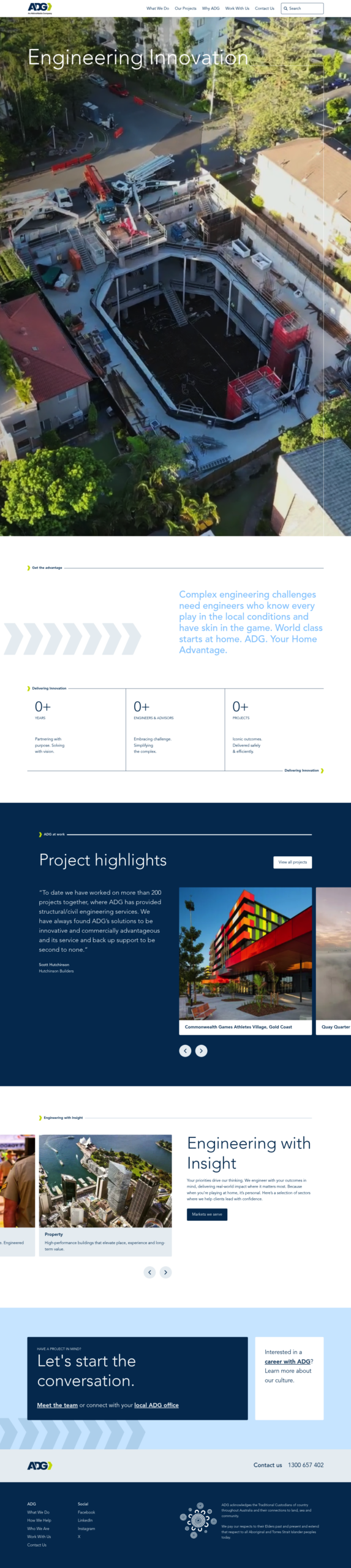 ADG Engineers homepage screenshot