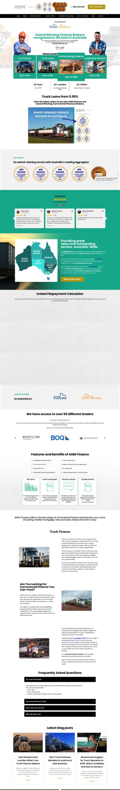 AGM Finance homepage screenshot