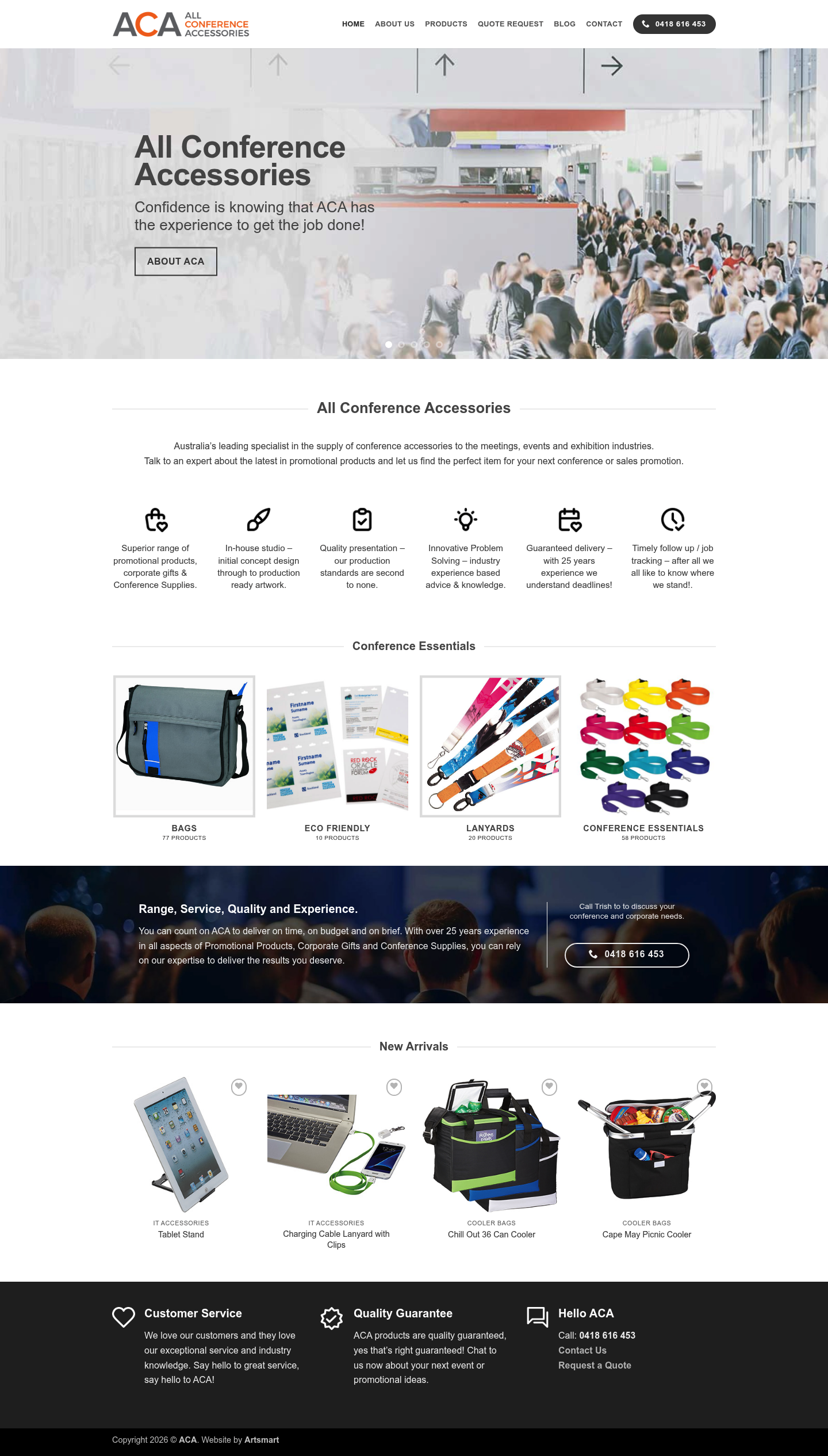 ALL CONFERENCE ACCESSORIES homepage screenshot