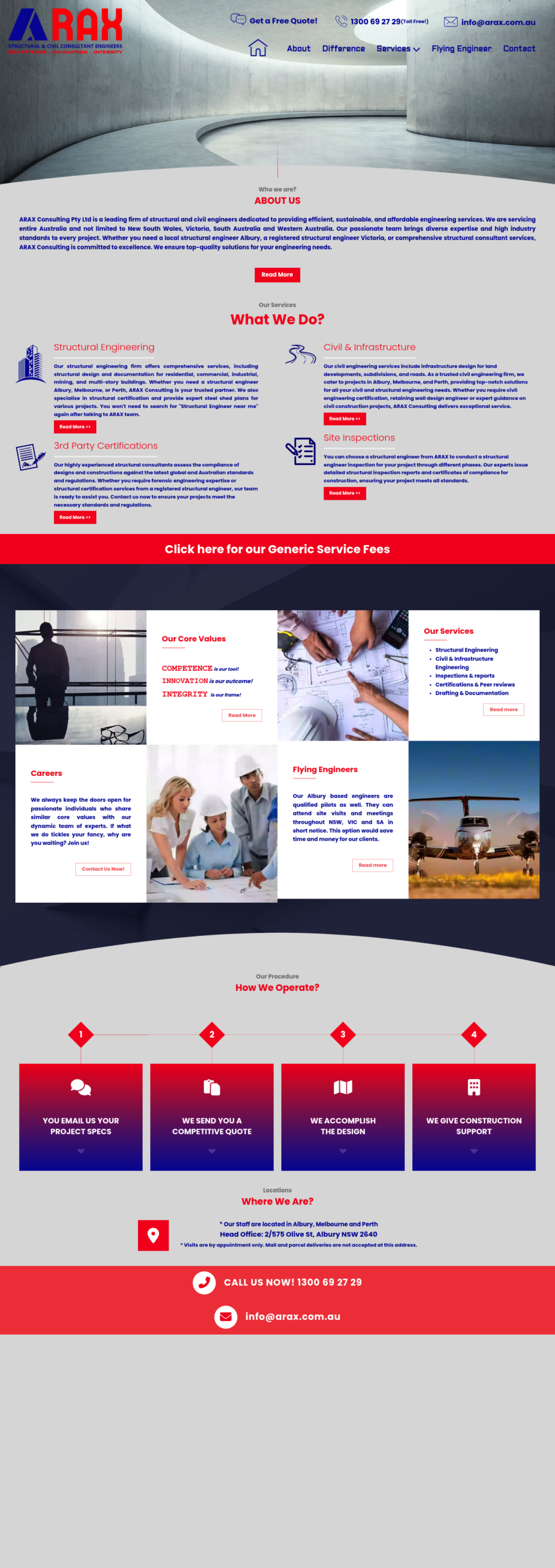 ARAX Consulting homepage screenshot