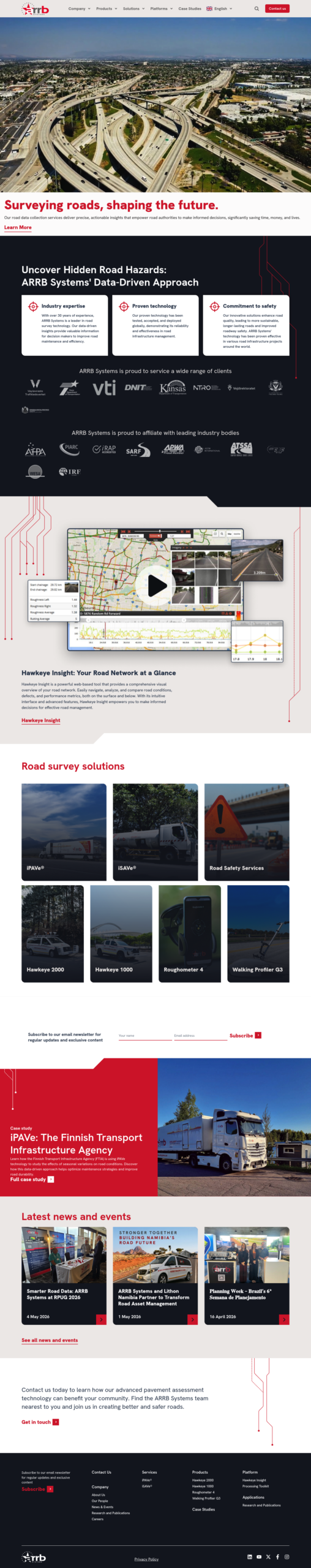 ARRB Systems homepage screenshot