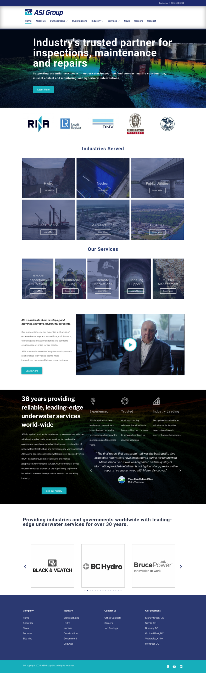 ASI Group homepage screenshot