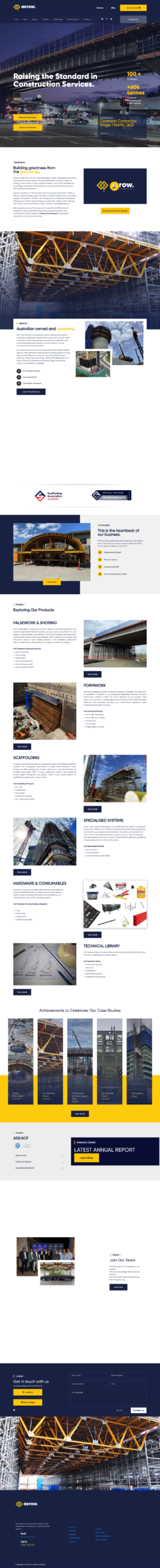 Acrow Ltd. (ASX:ACF) homepage screenshot