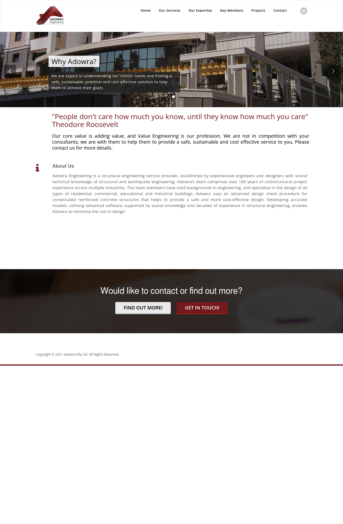 Adowra Engineering homepage screenshot