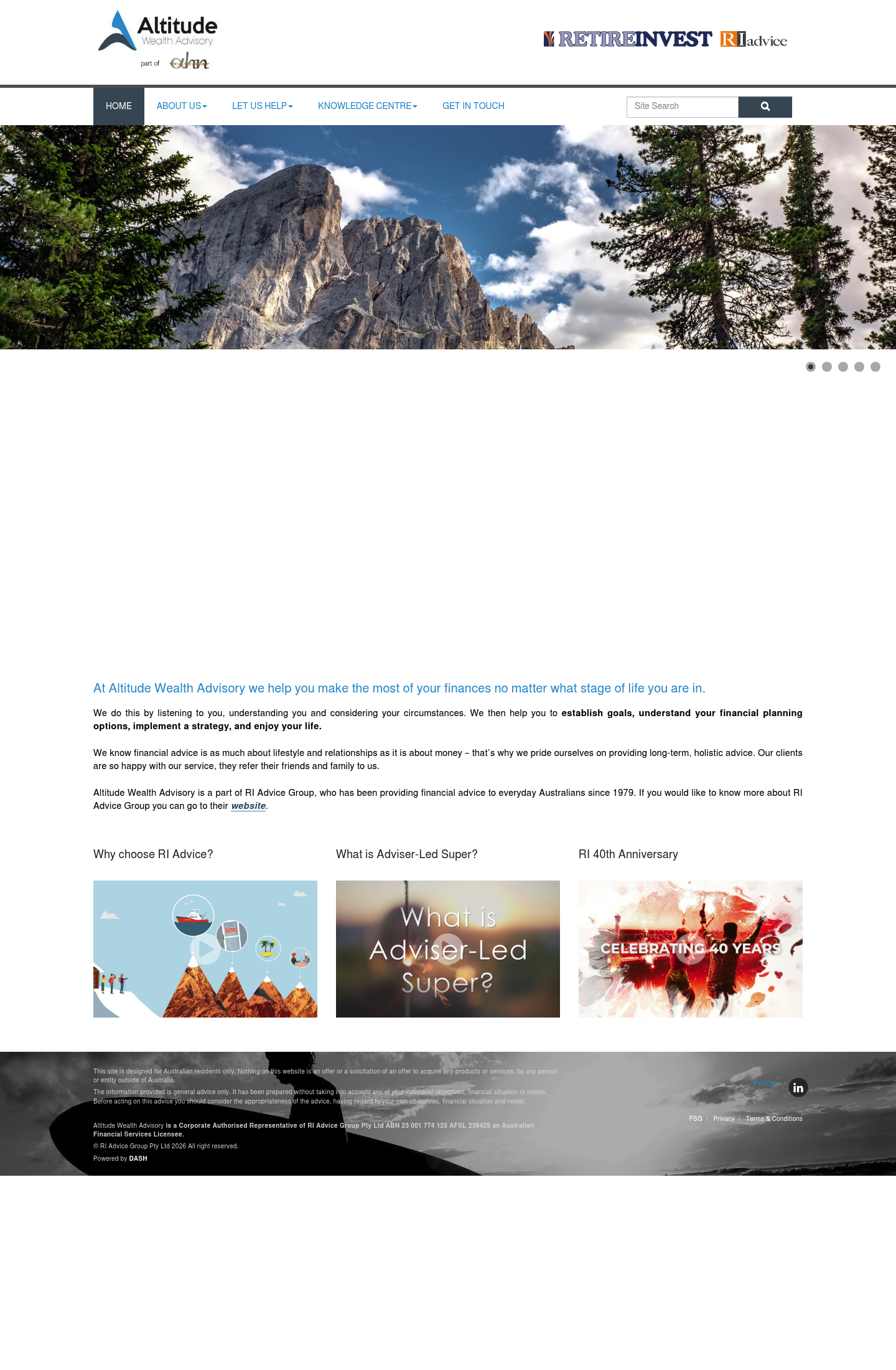 Altitude Wealth Advisory homepage screenshot