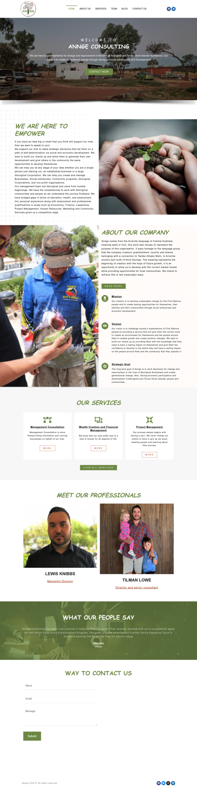 Annge Consulting homepage screenshot