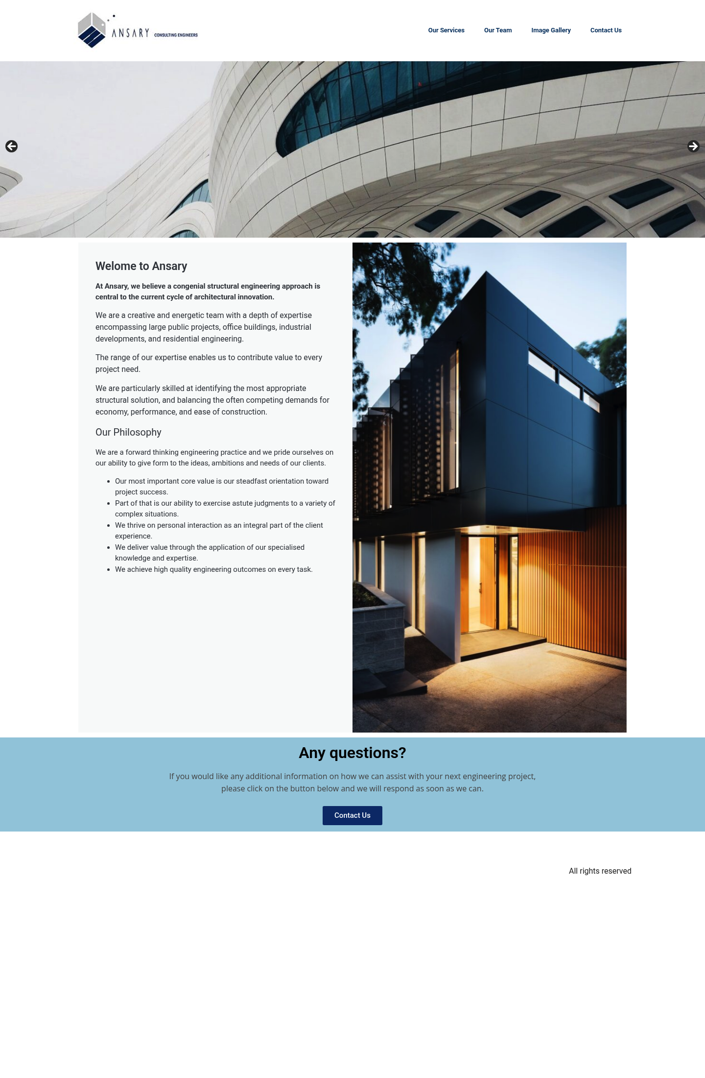 Ansary homepage screenshot