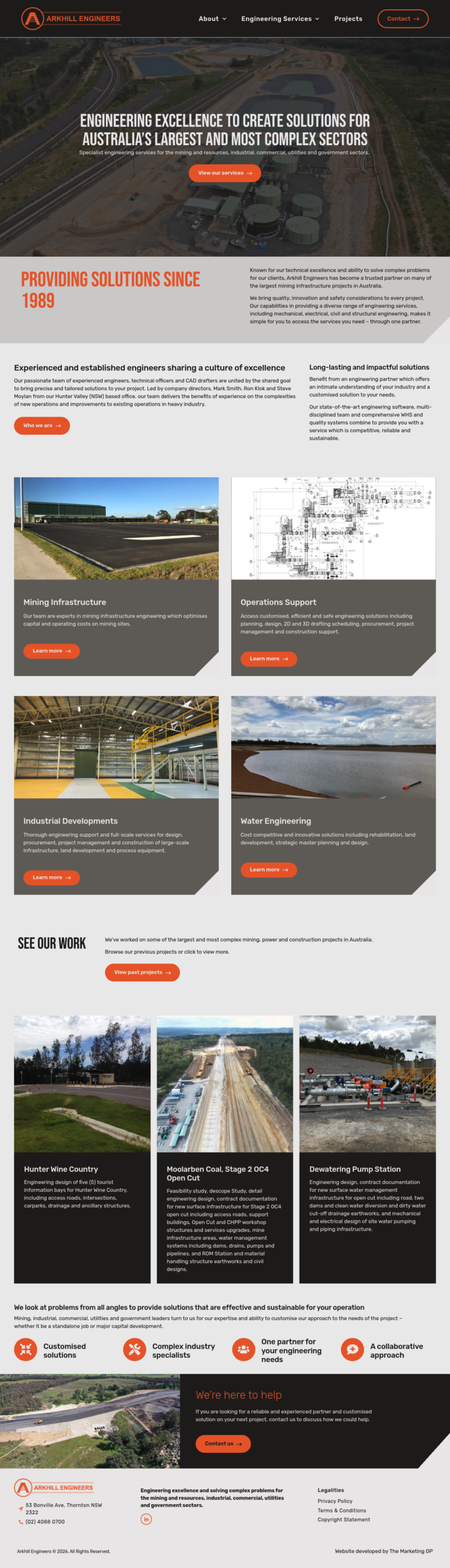 Arkhill Engineers homepage screenshot