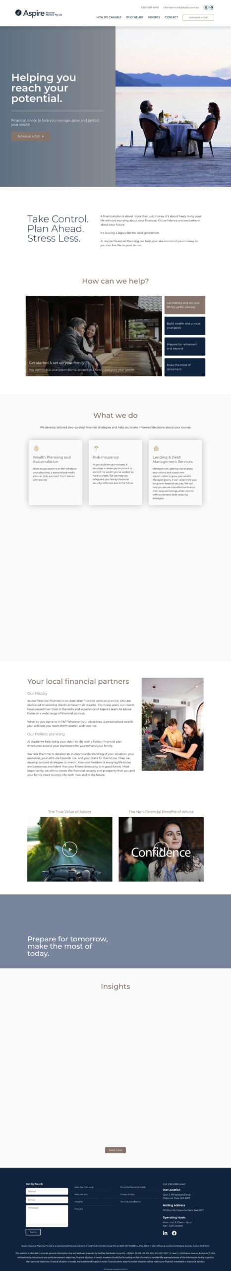 Aspfp homepage screenshot