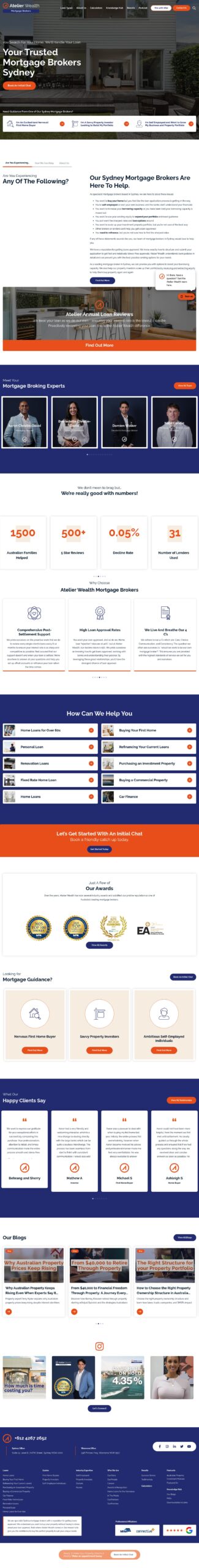 Atelier Wealth Mortgage Brokers homepage screenshot