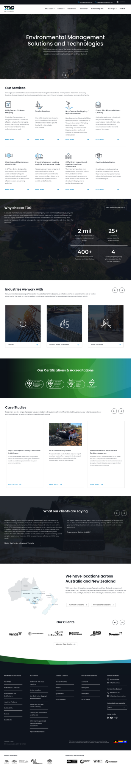 Aussie Hydro-Vac Services homepage screenshot