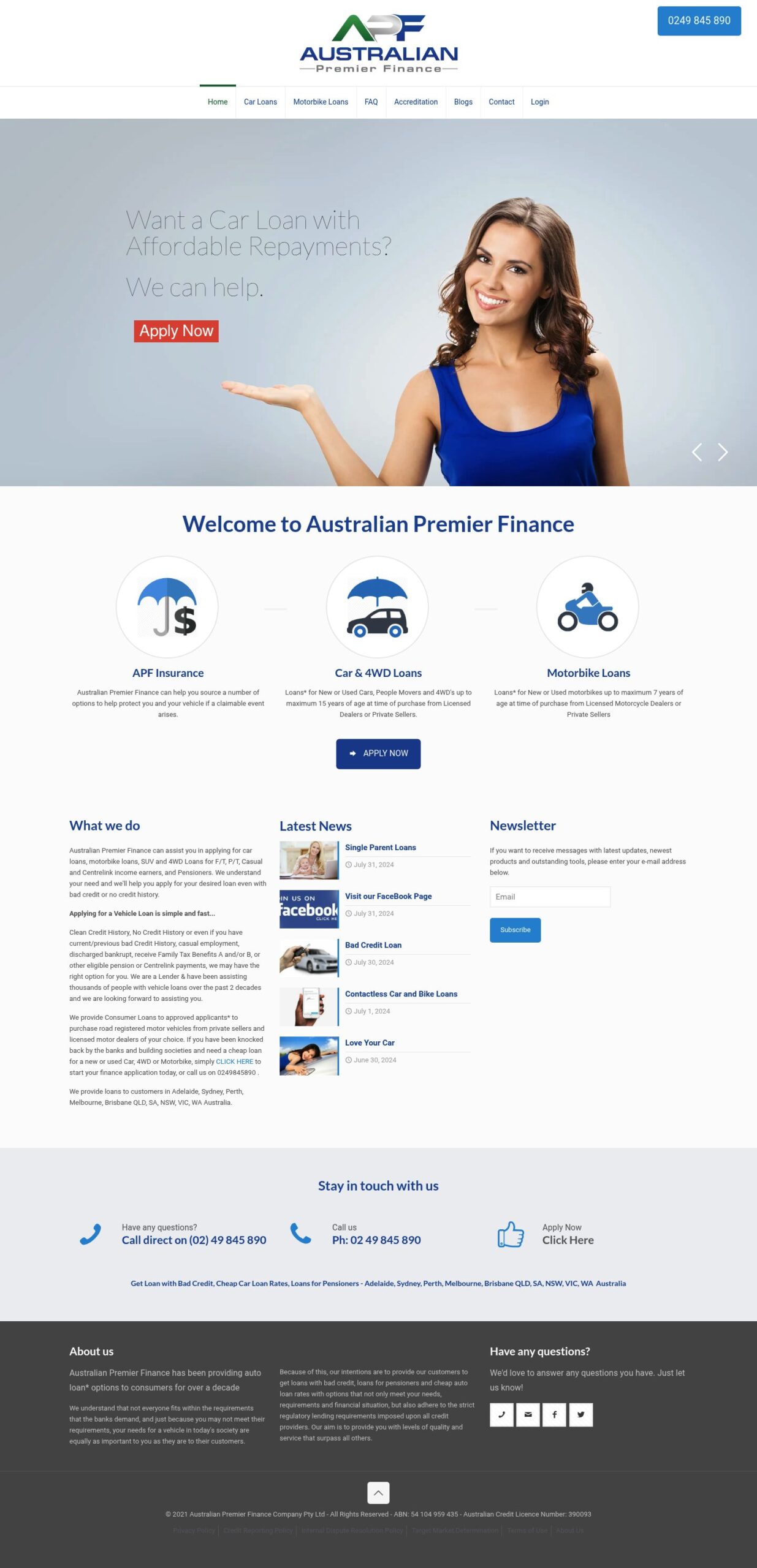 Australianpremierfinance homepage screenshot