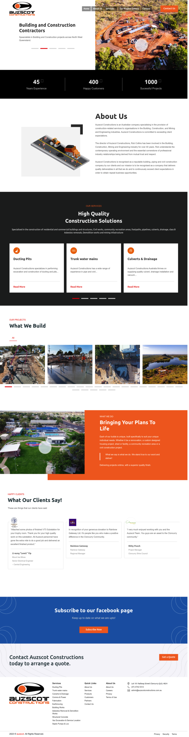 Auzscotconstructions homepage screenshot