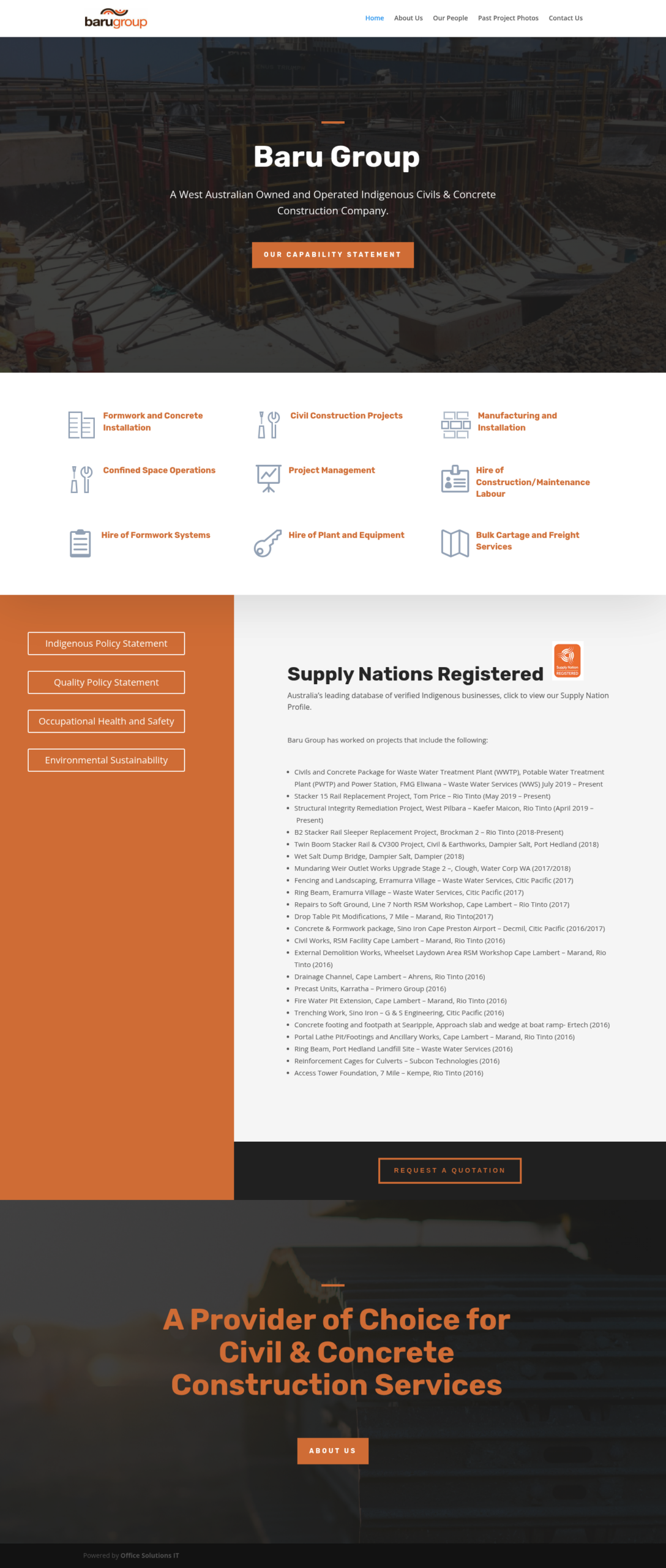 Baru Group homepage screenshot