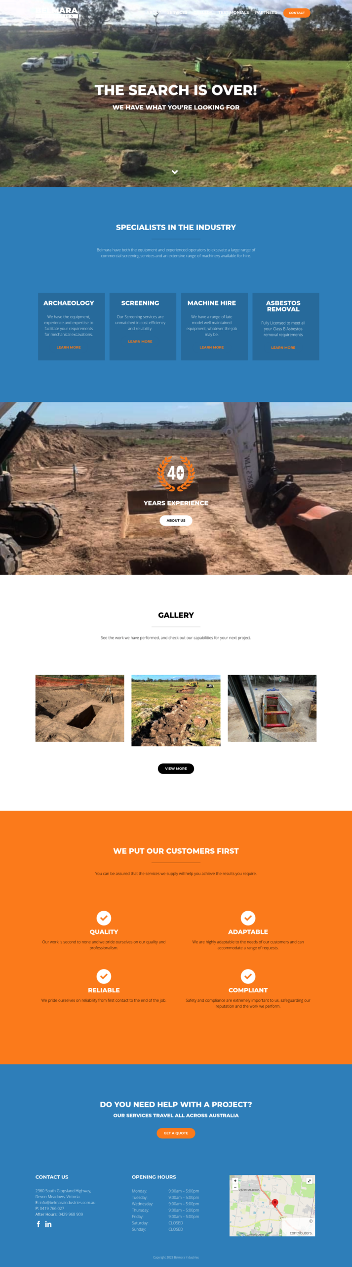 Belmara Industries Pty Ltd homepage screenshot