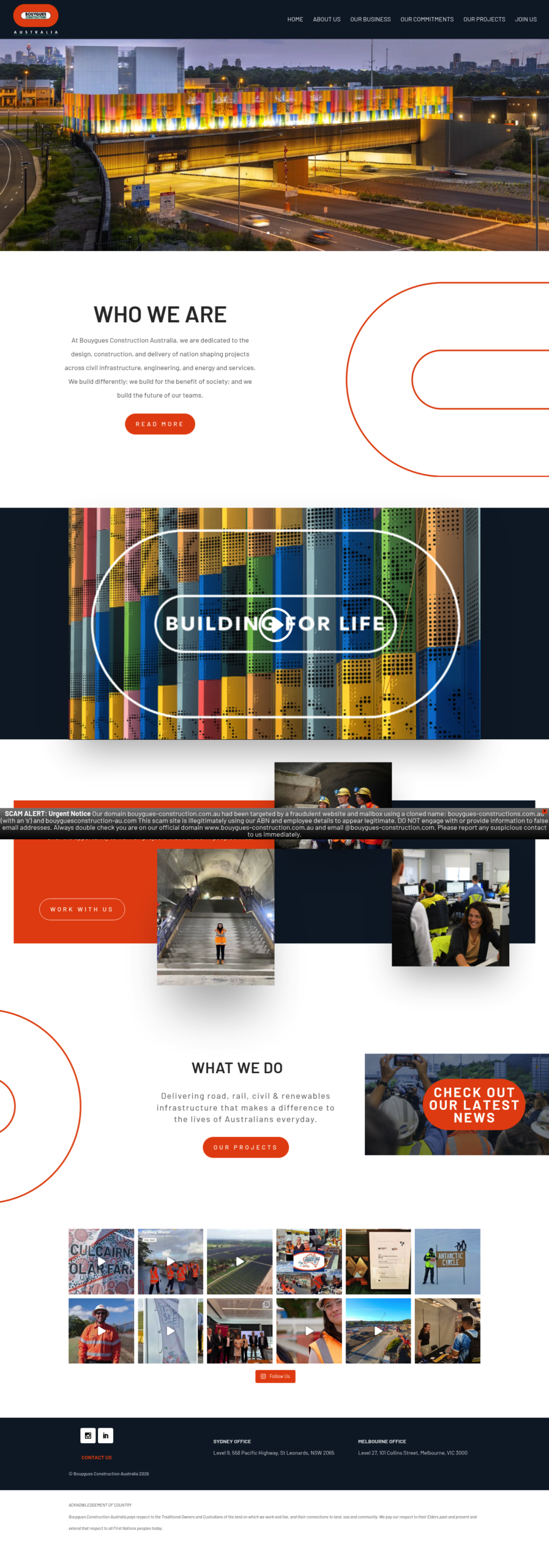 Bouygues Construction Australia homepage screenshot