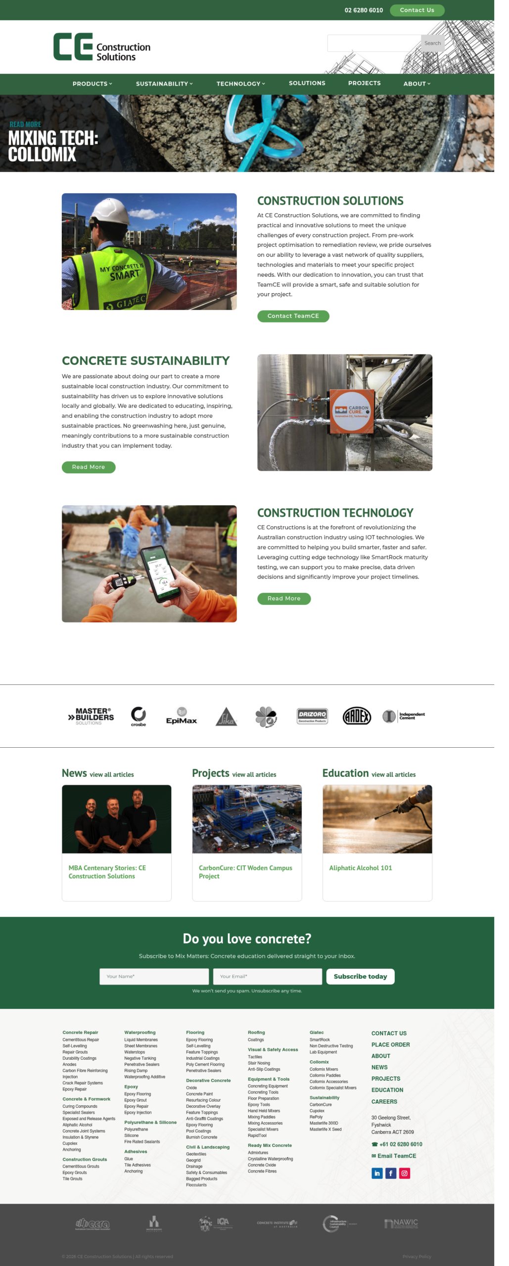 CE Construction Solutions homepage screenshot