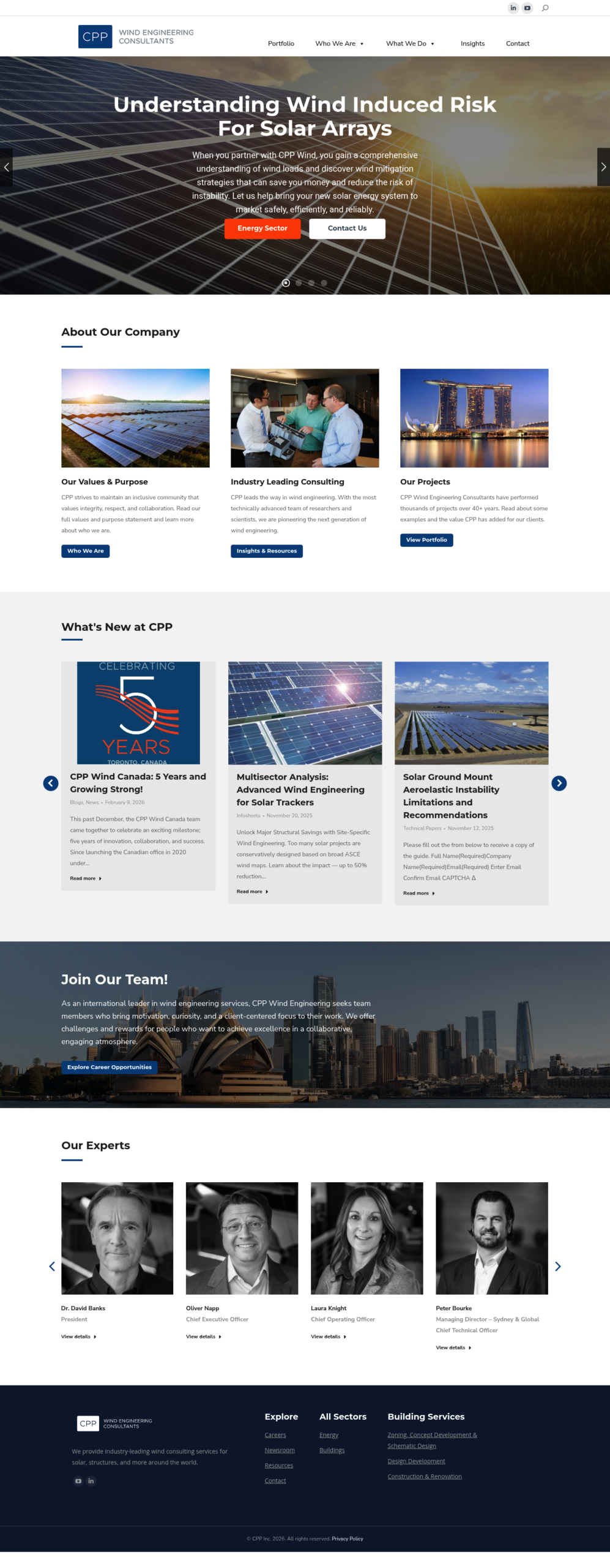 CPP Wind Engineering Consultants homepage screenshot