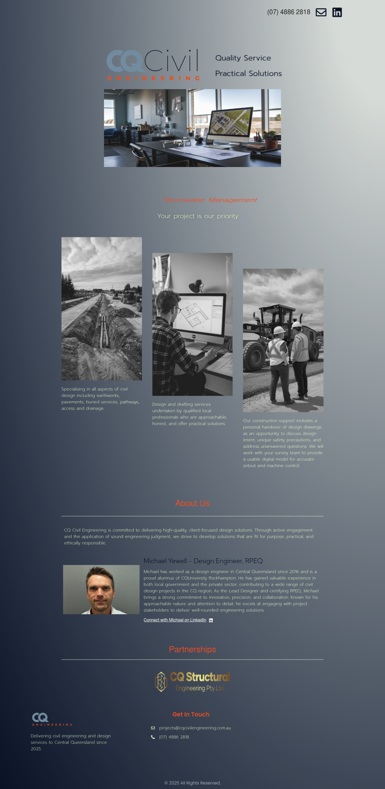 CQ Civil Engineering homepage screenshot
