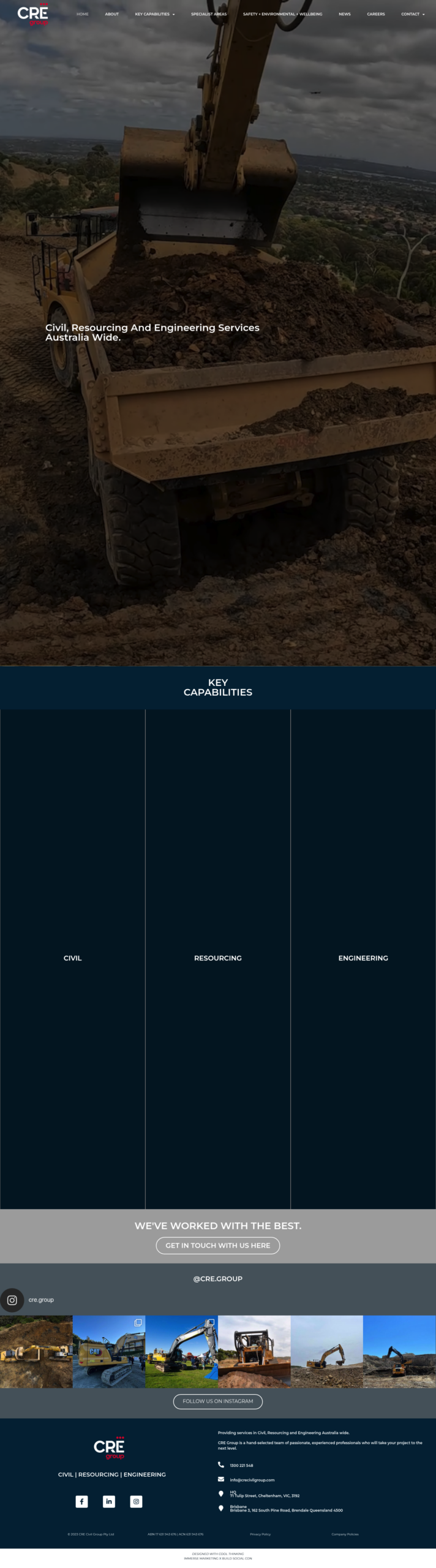 CRE Group homepage screenshot