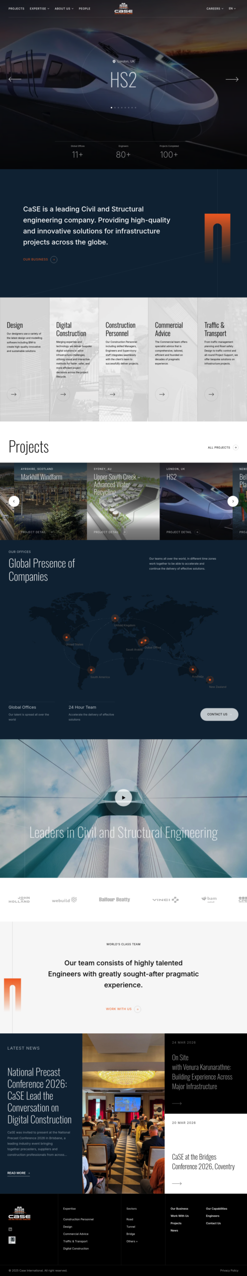 CaSE Civil and Structural Engineering homepage screenshot