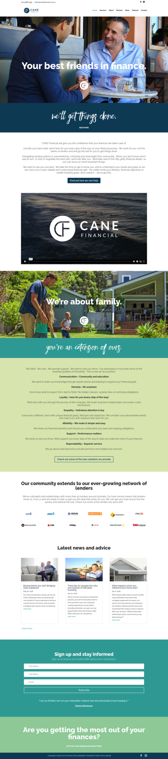 Canefinancial homepage screenshot