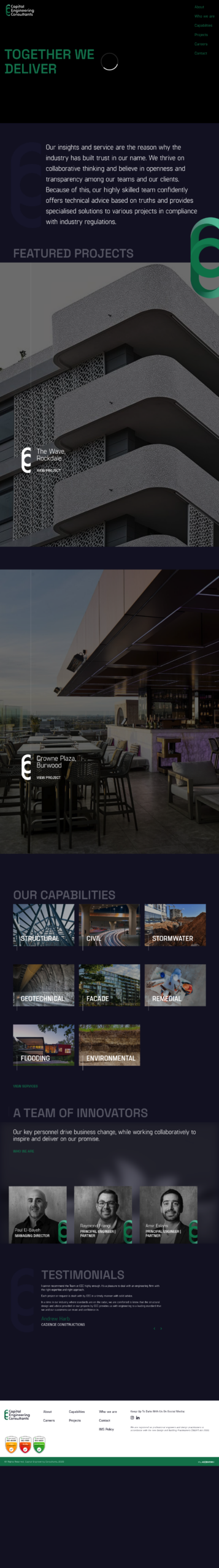 Capital Engineering Consultants homepage screenshot