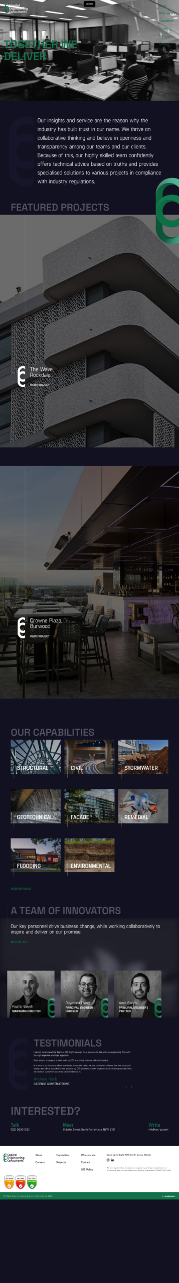 Capital Engineering Consultants homepage screenshot