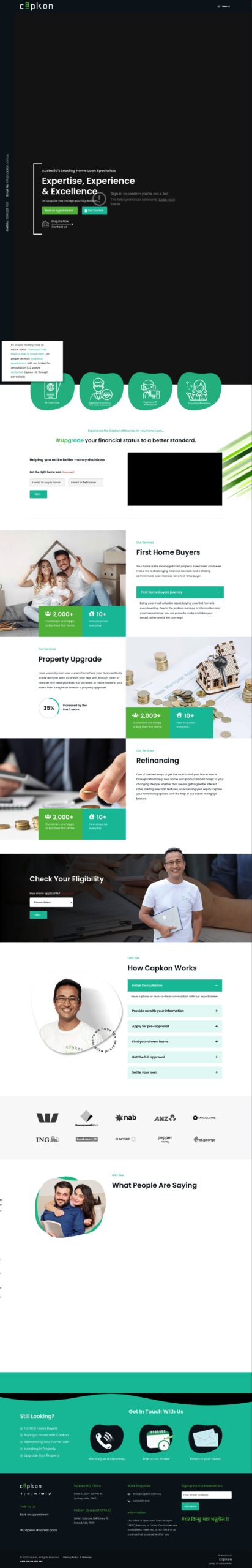 Capkon homepage screenshot