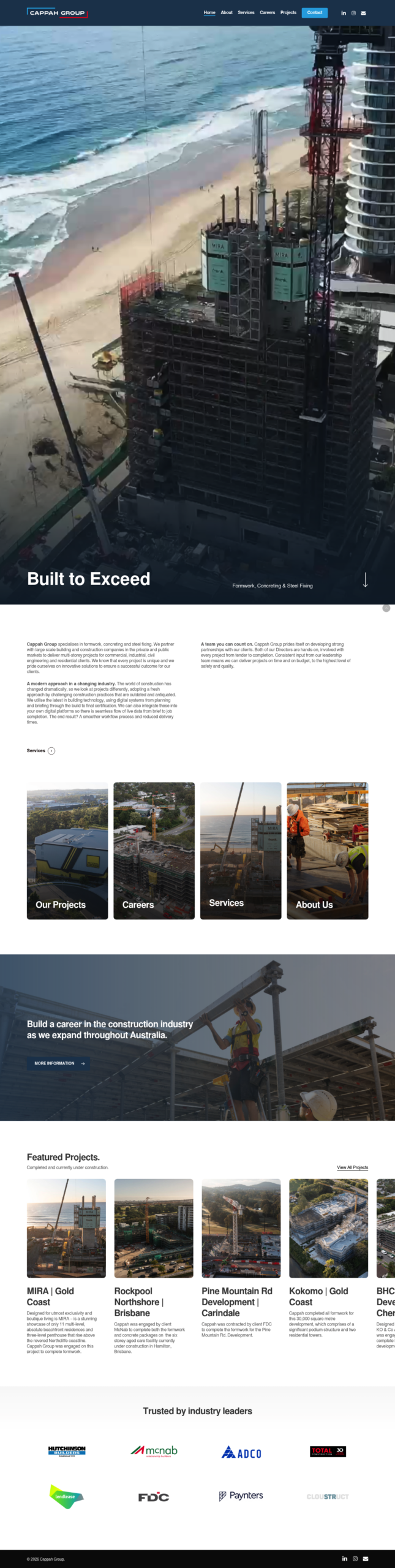 Cappah Group homepage screenshot