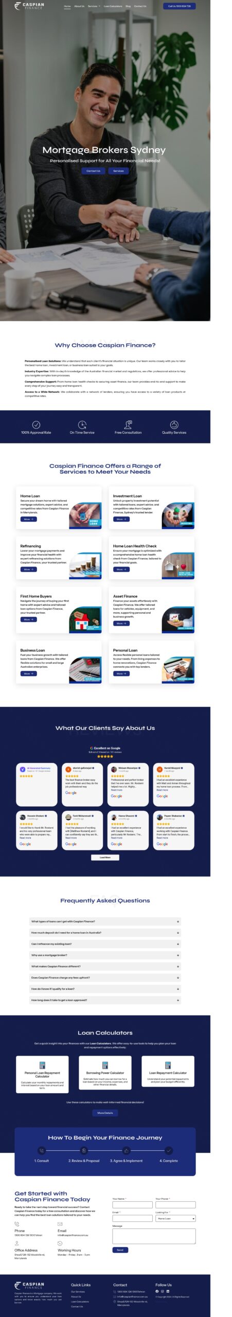 Caspianfinance homepage screenshot