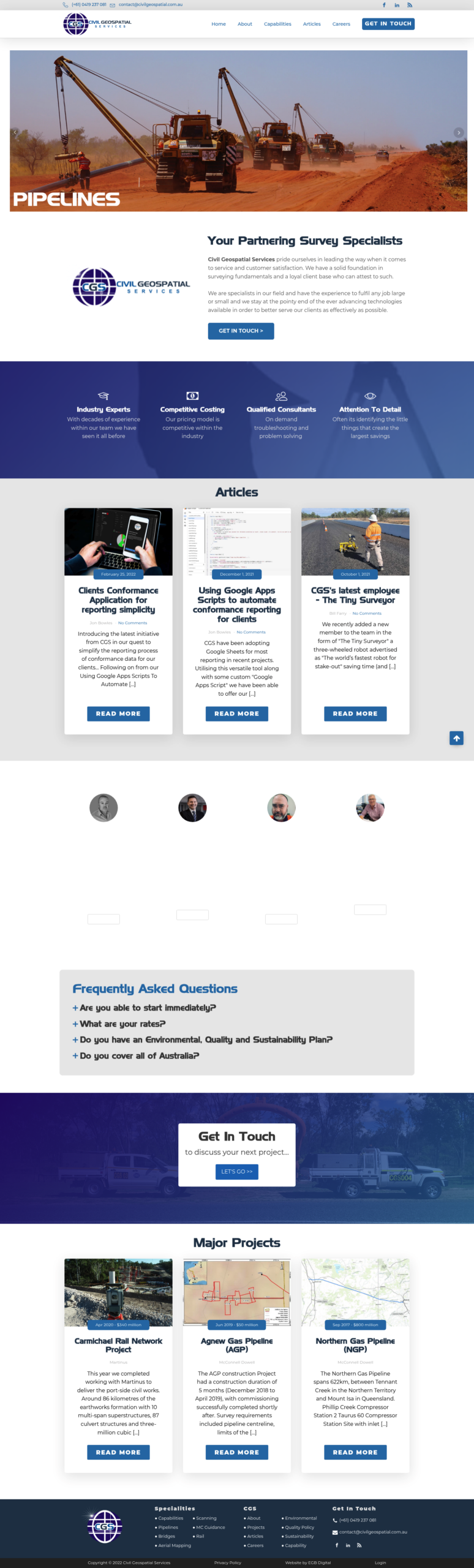 Civil Geospatial Services homepage screenshot
