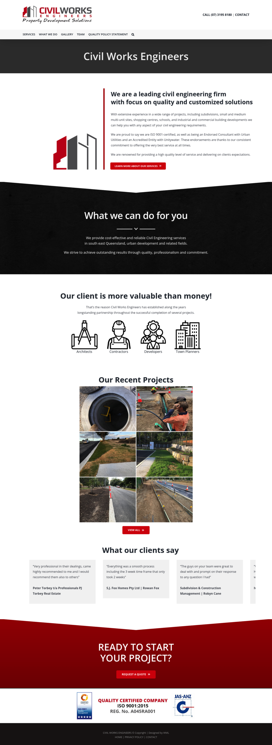 Civil Works Engineers homepage screenshot