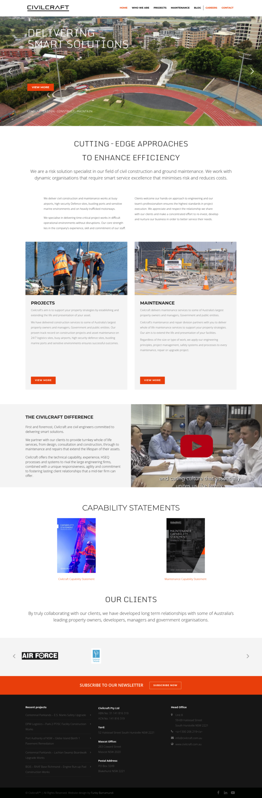 Civilcraft Pty Ltd homepage screenshot