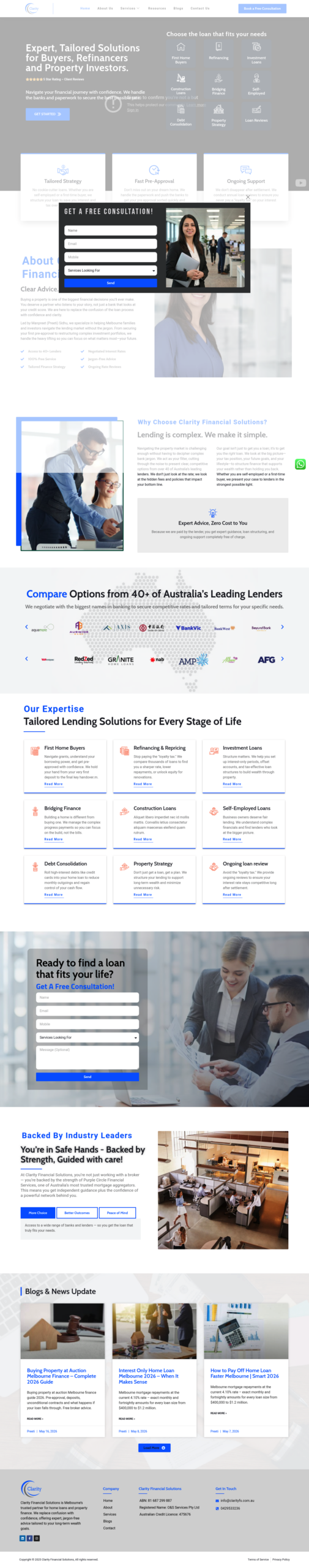 Clarity Financial Solutions homepage screenshot