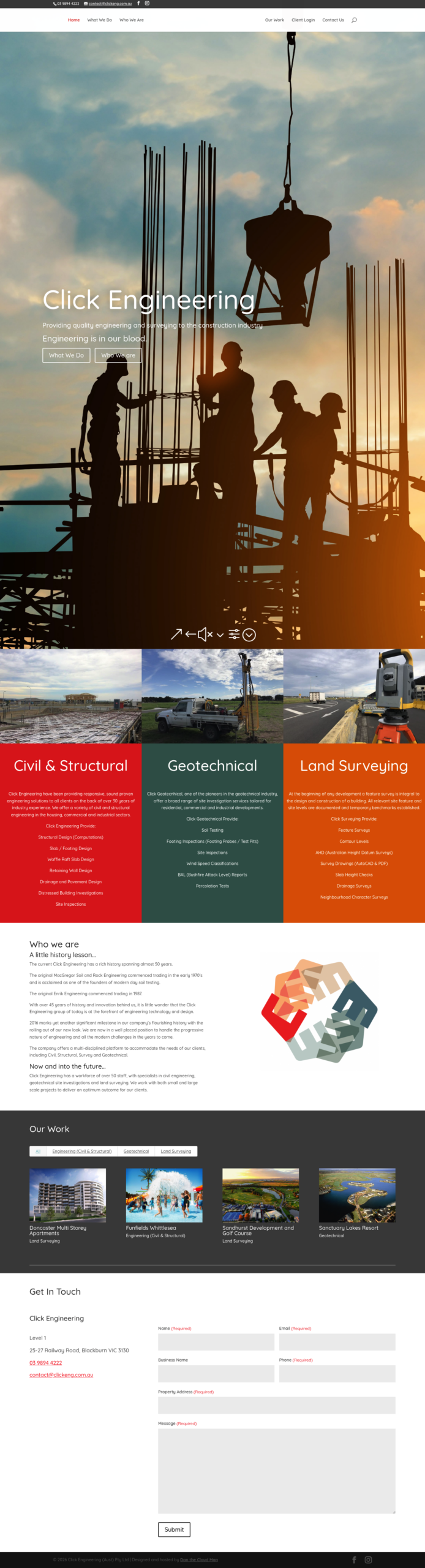 Click Engineering (Aust) Pty Ltd homepage screenshot