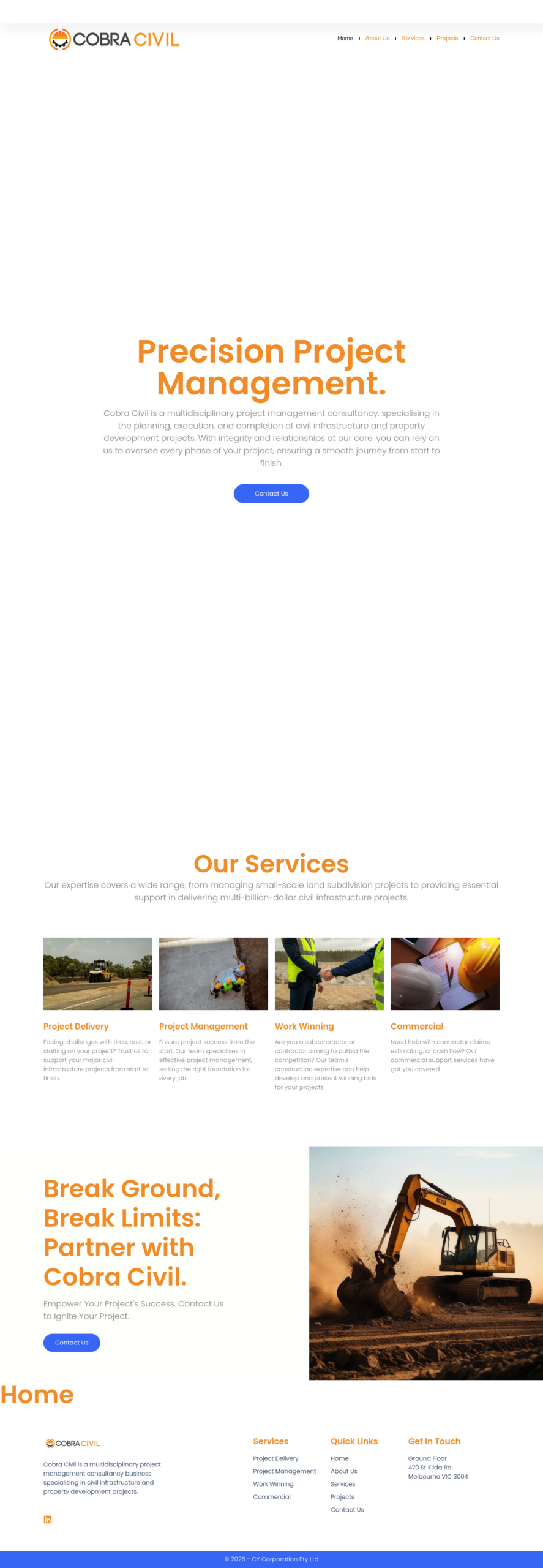 Cobra Civil homepage screenshot