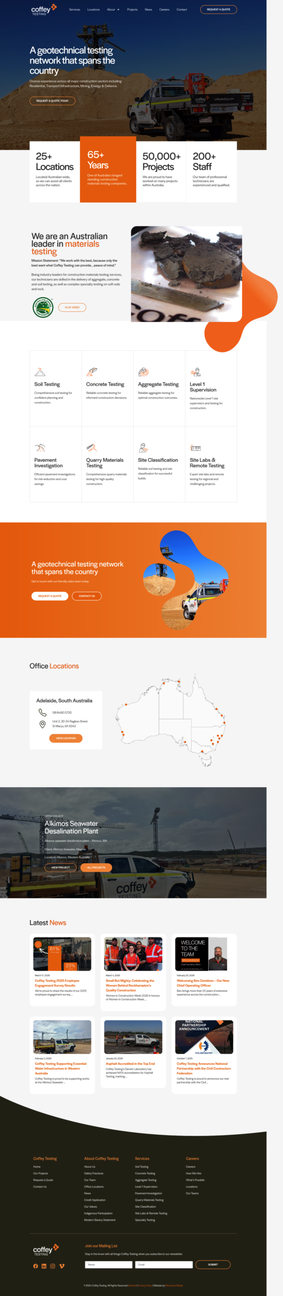 Coffey Testing homepage screenshot