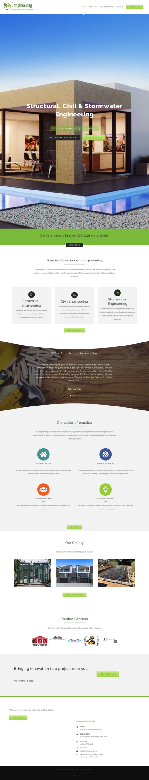 Congineering homepage screenshot