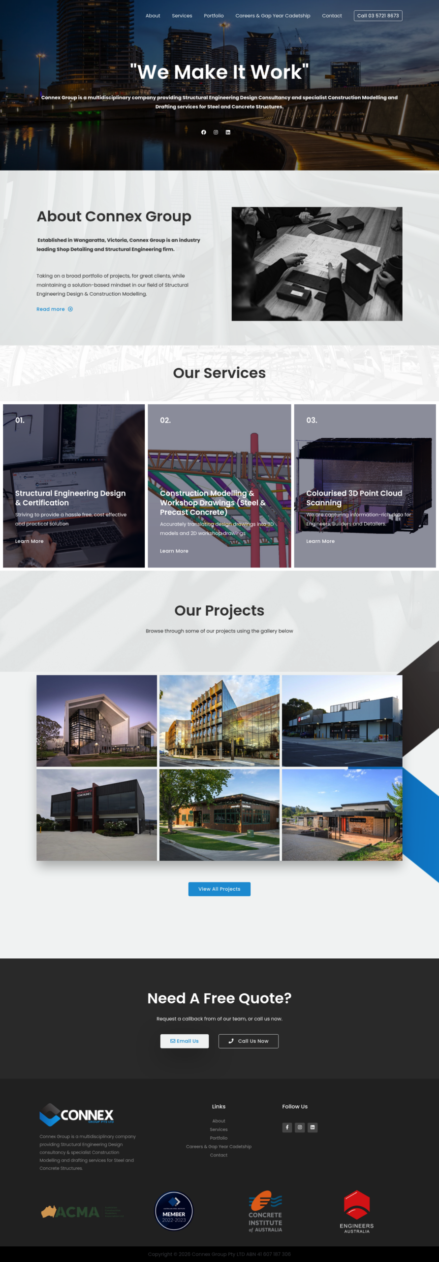 Connex Group Pty LTD homepage screenshot