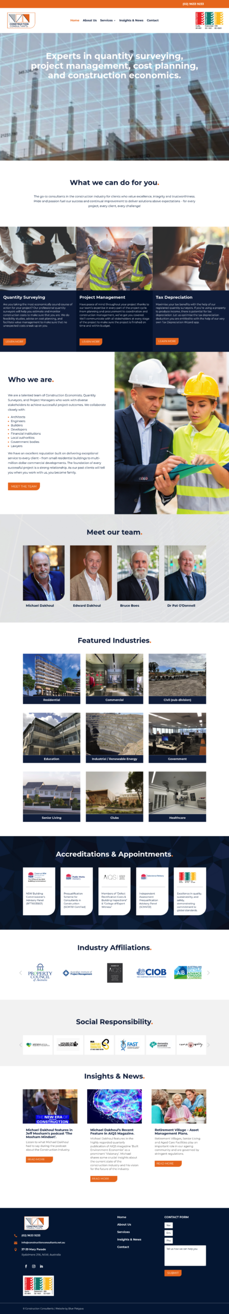 Construction Consultants homepage screenshot