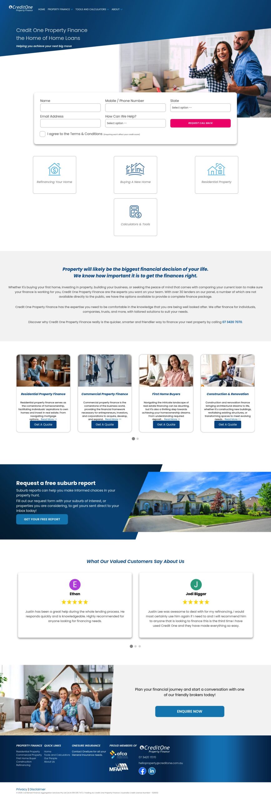 Creditonemortgages homepage screenshot