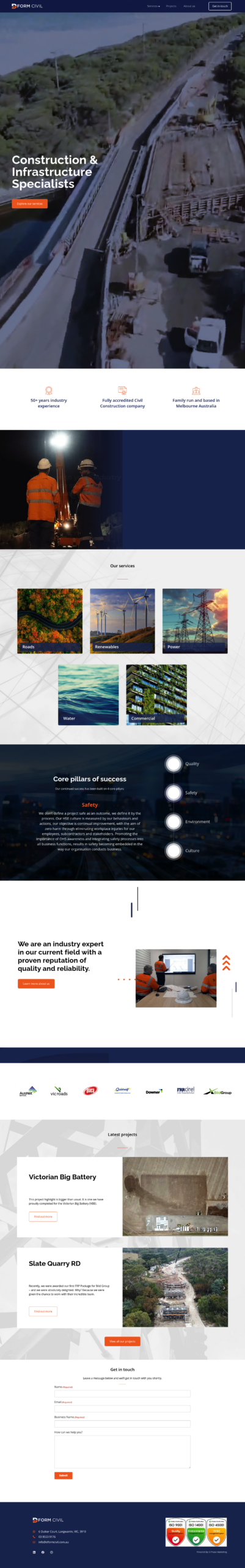 D Form Civil homepage screenshot
