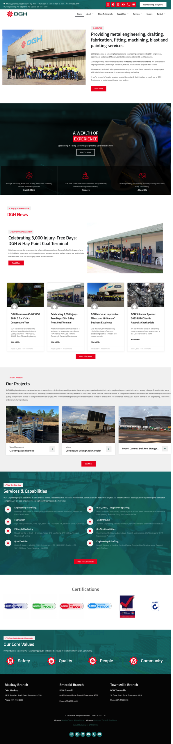 DGH homepage screenshot