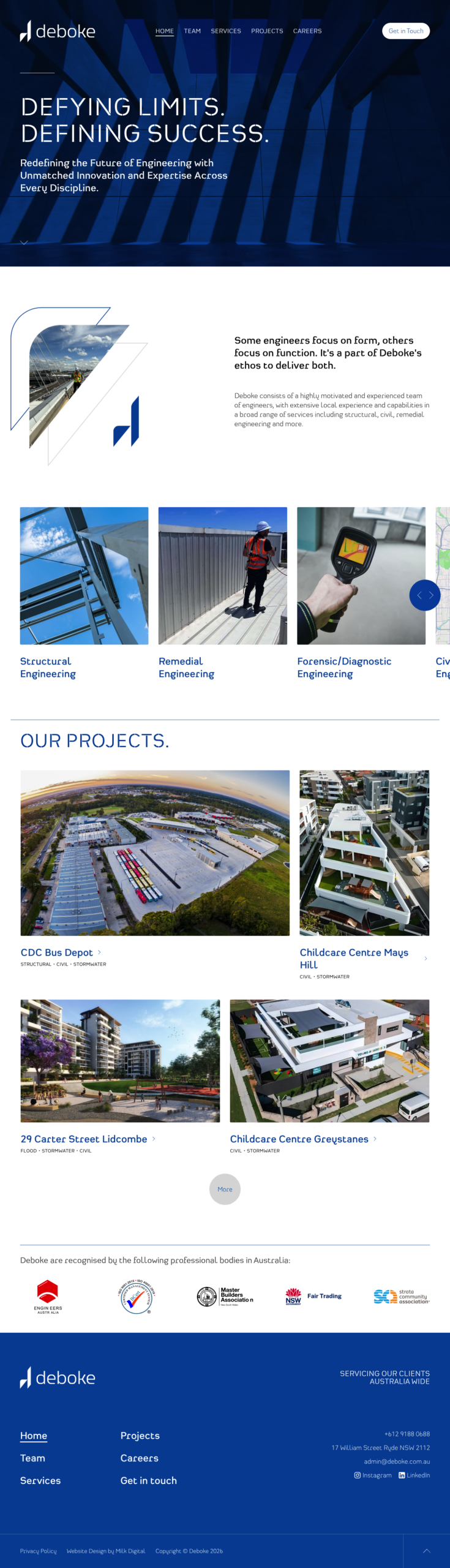 Deboke Engineering Consultants homepage screenshot